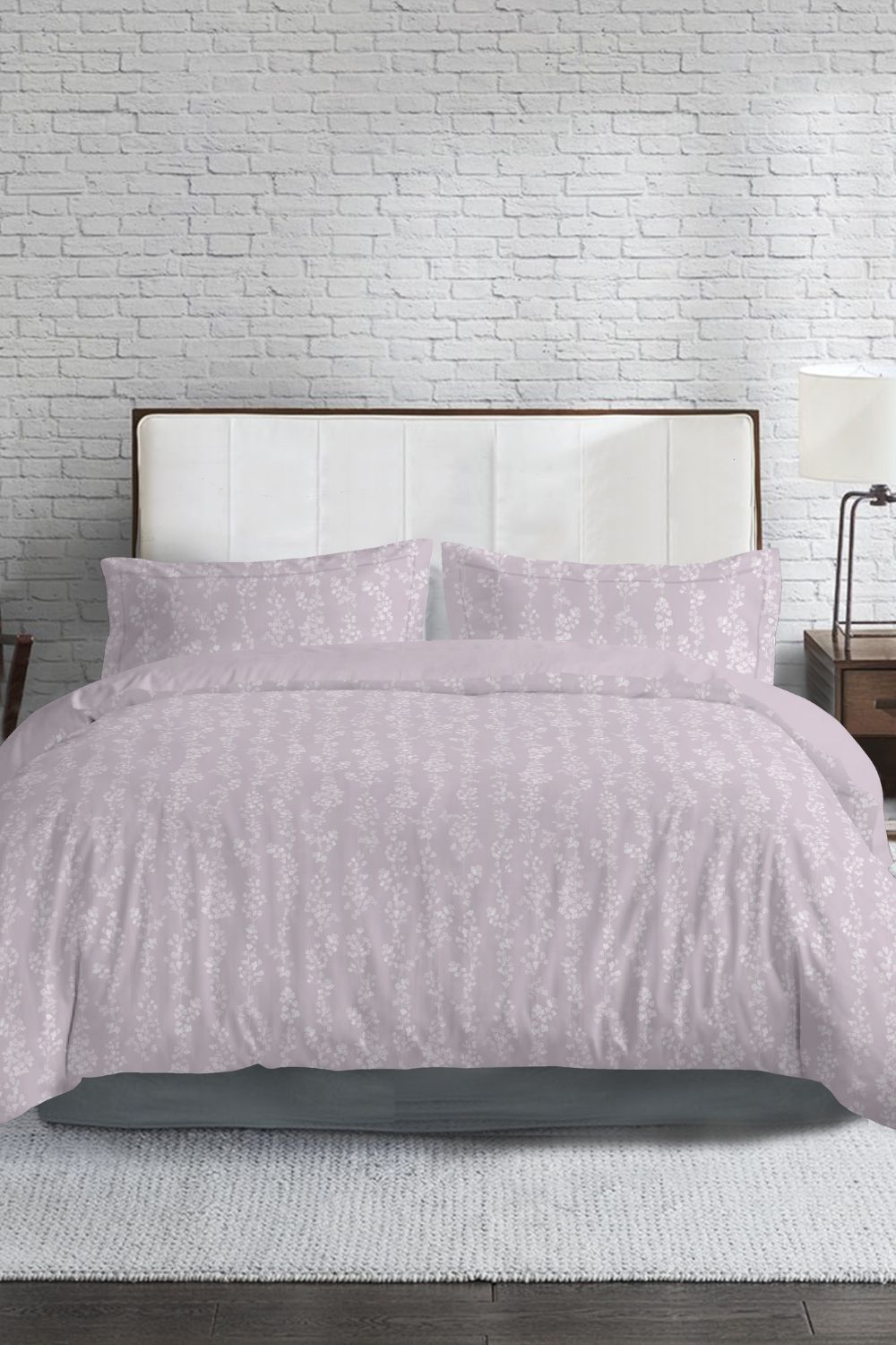 סט מצעים כותנה סאטן מיטה קינג סייז 200/200 ס"מ דגם VIOLET