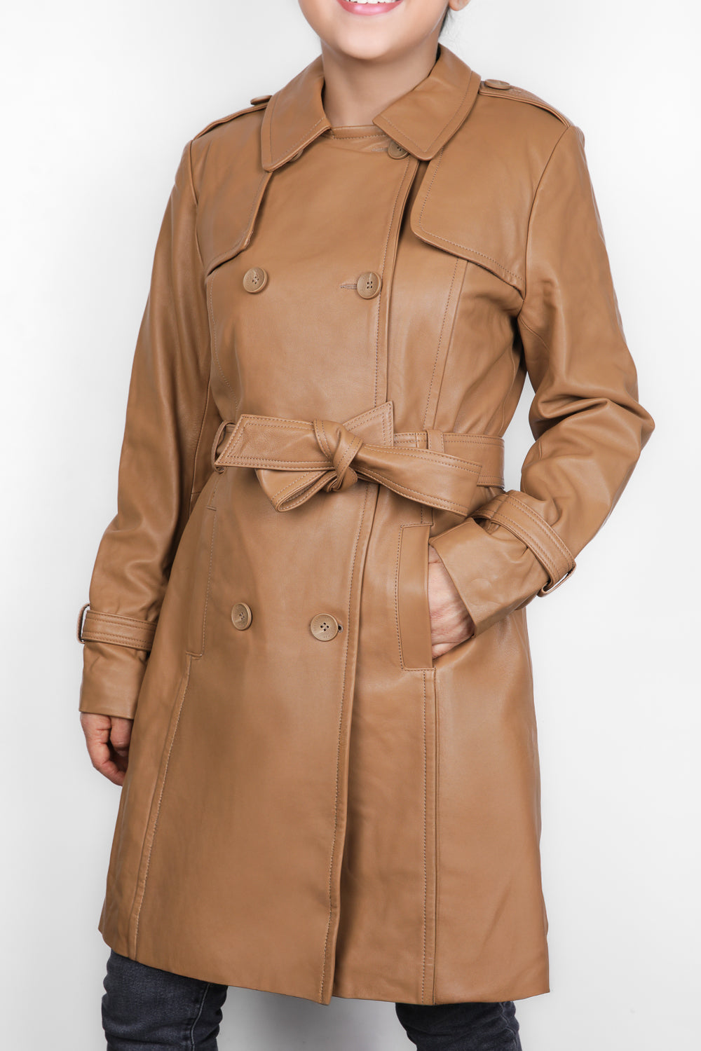 מעיל טרנץ' מעור