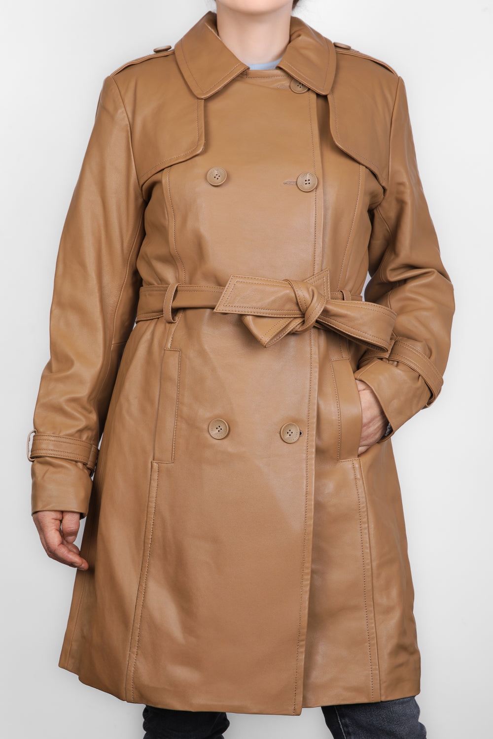 מעיל טרנץ' מעור