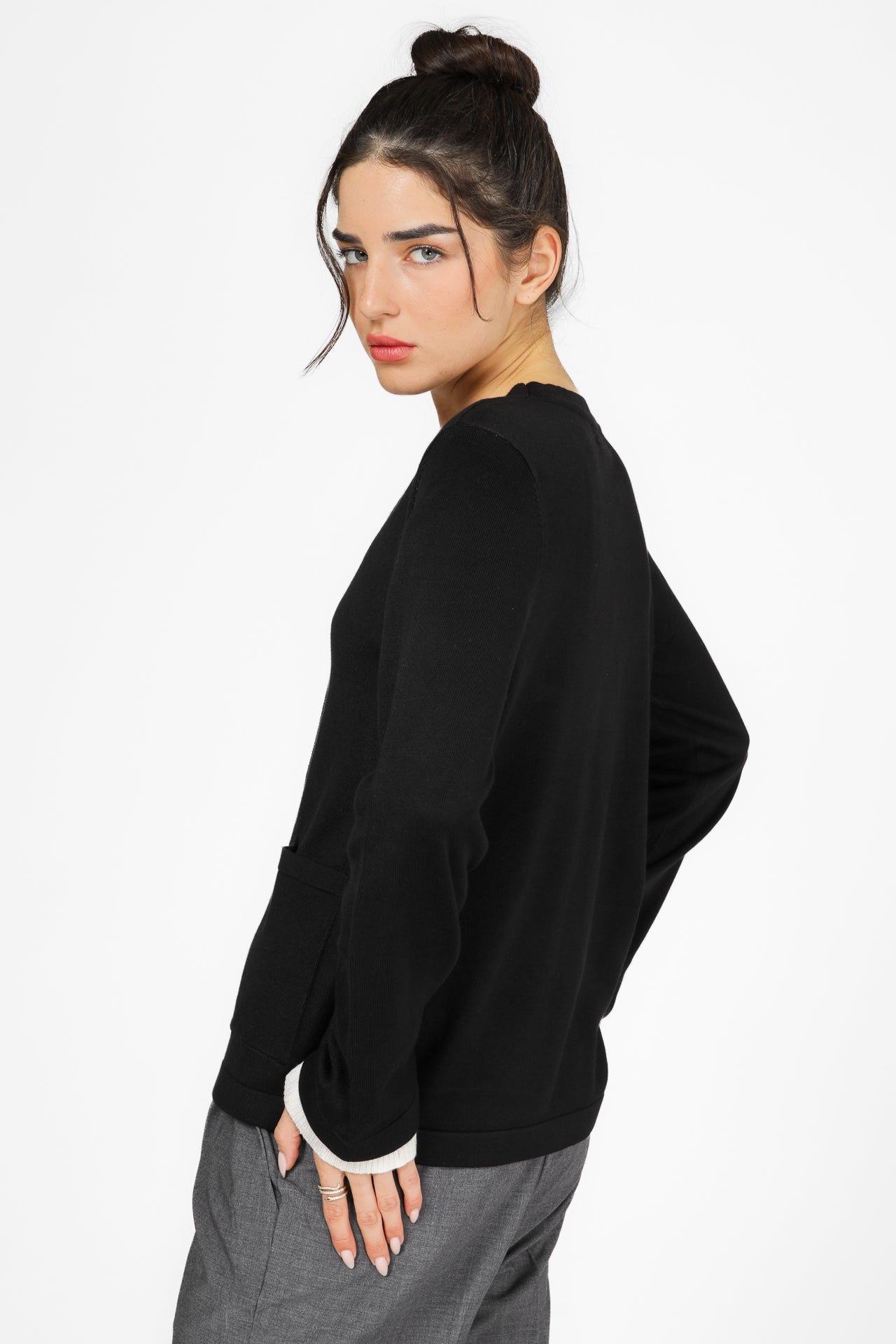 קרדיגן בייסיק צווארון וי | קנת קול