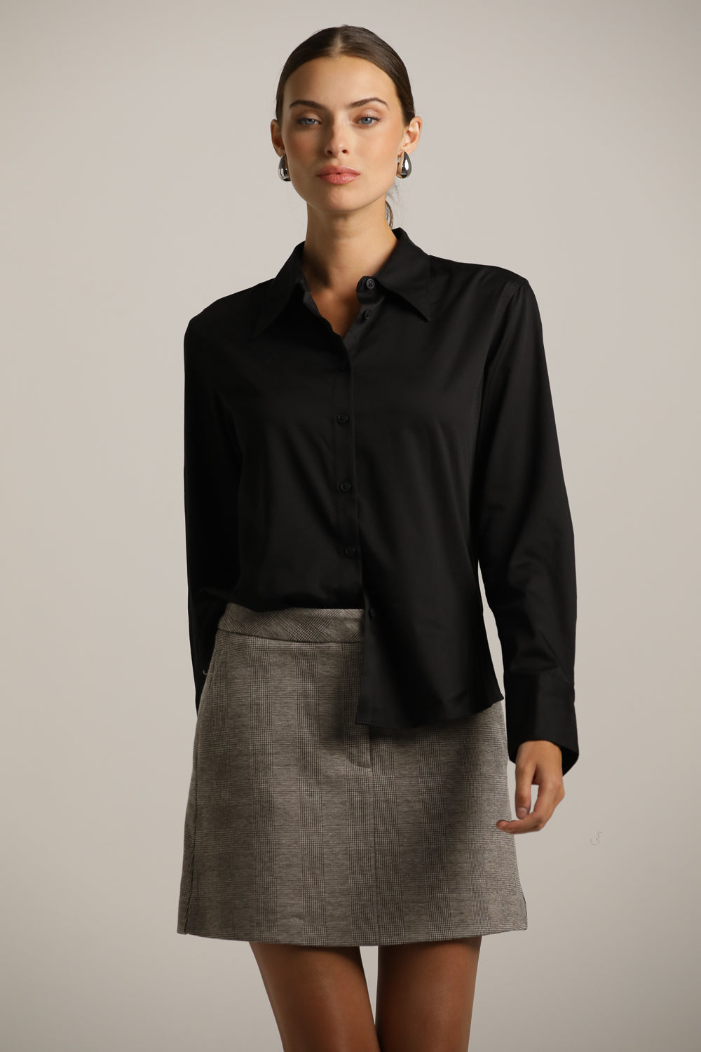 חולצה מכופתרת אלגנטית עם צווארון גדול | קנת קול