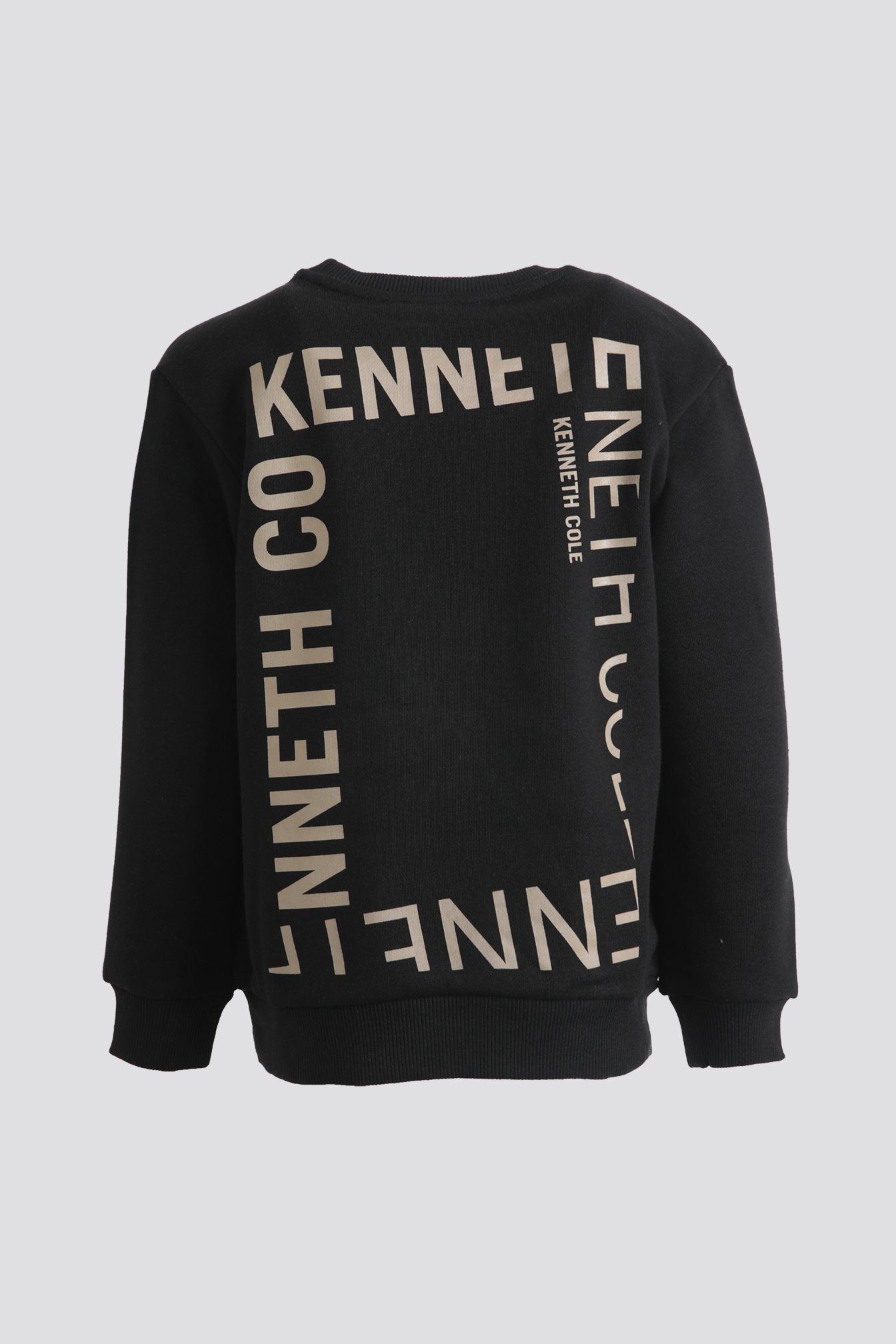 סווטשירט אוברסייז הדפס בגב בצבע שחור