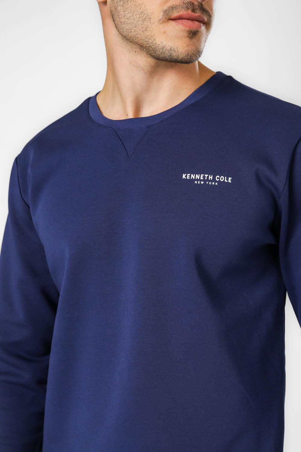 סווטשירט אינטרלוק בצבע נייבי