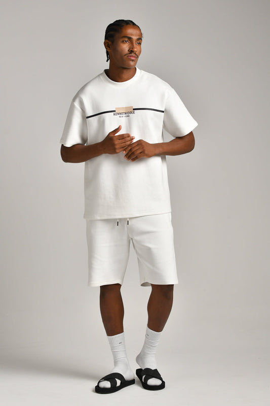 טי שירט אוברסייז סנטר פרינט לגברים