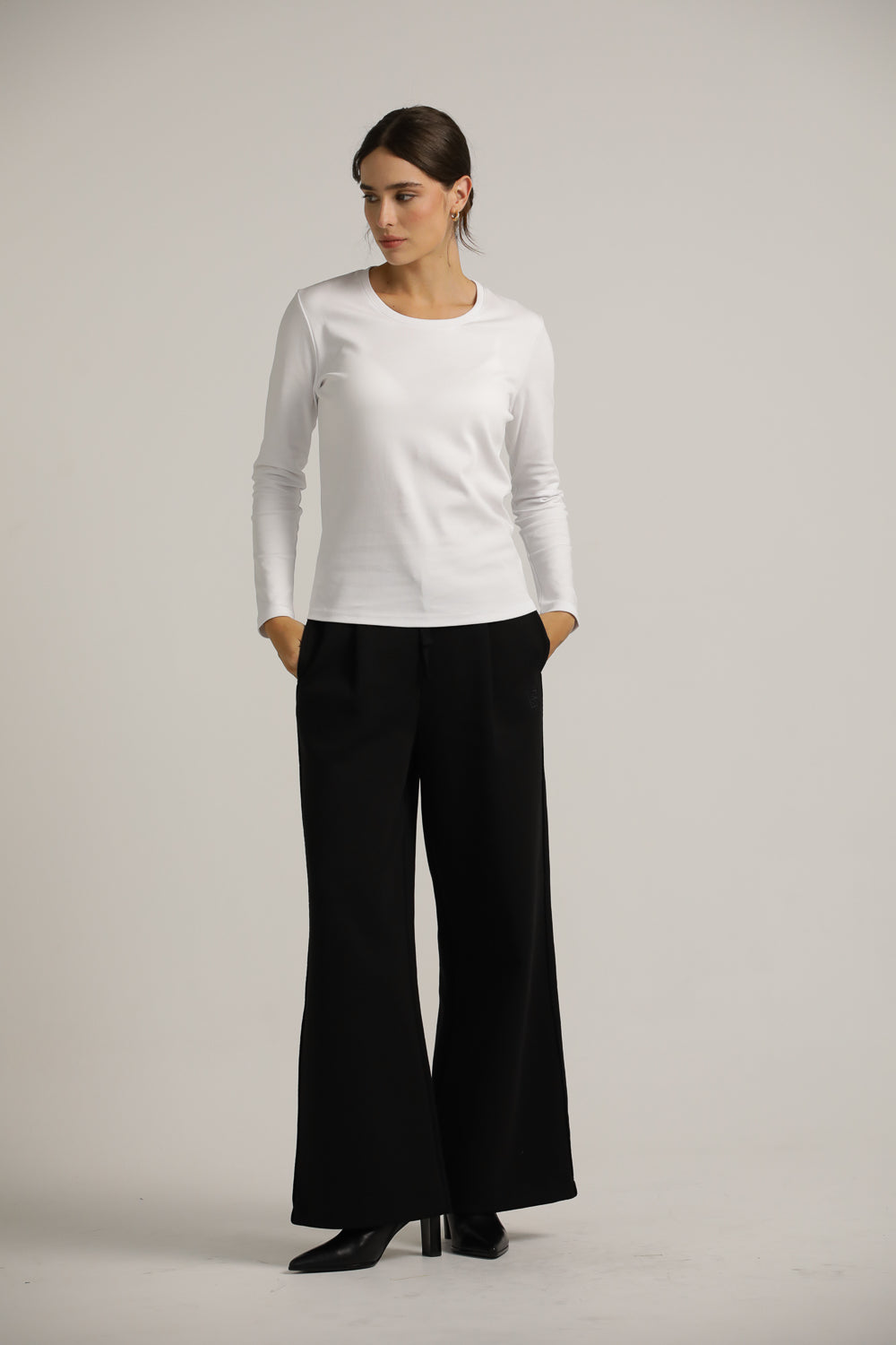 טישרט ארוכה עם צווארון עגול  | קנת קול