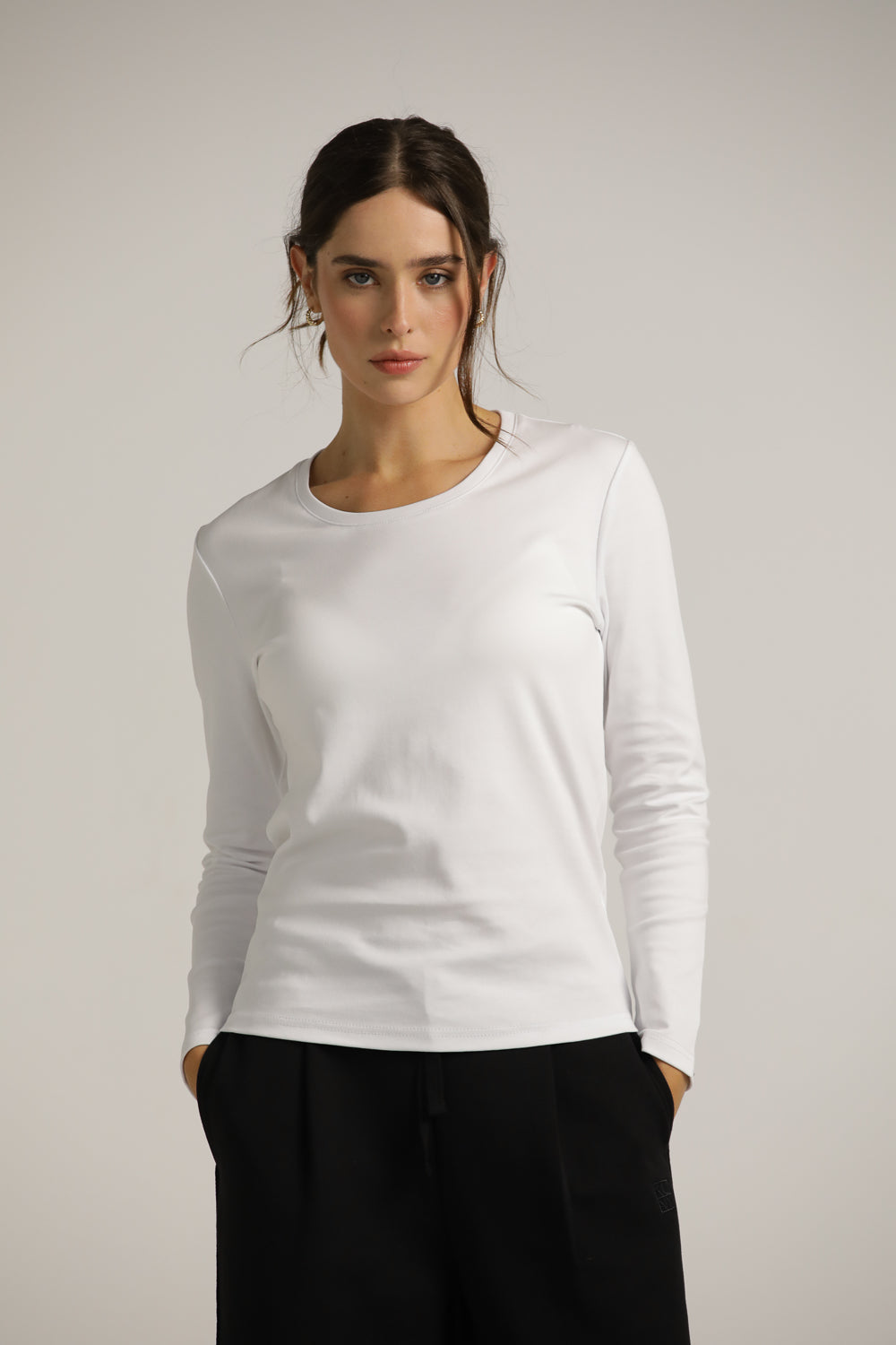 טישרט ארוכה עם צווארון עגול  | קנת קול