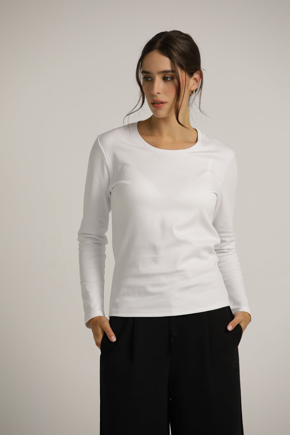 טישרט ארוכה עם צווארון עגול  | קנת קול