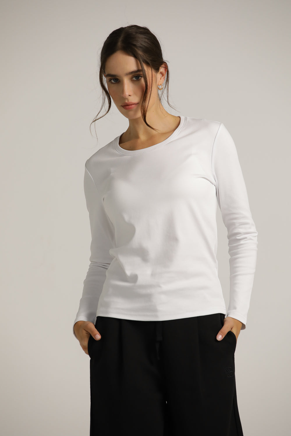 טישרט ארוכה עם צווארון עגול  | קנת קול