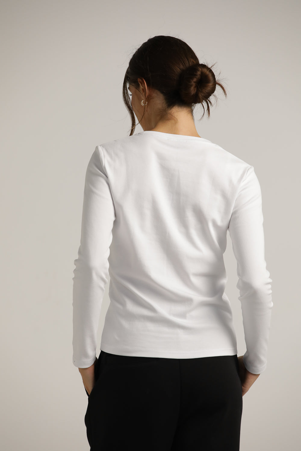 טישרט ארוכה עם צווארון עגול  | קנת קול