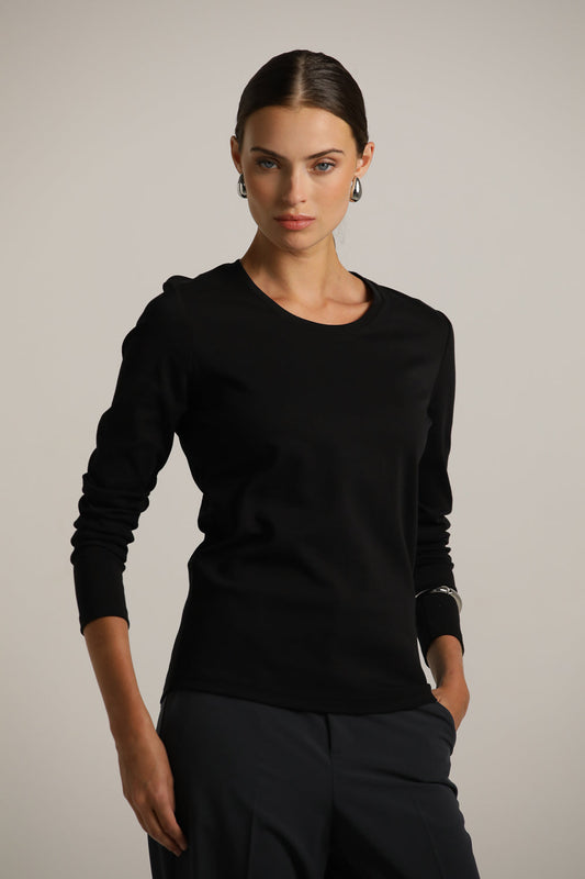 טישרט ארוכה עם צווארון עגול  | קנת קול