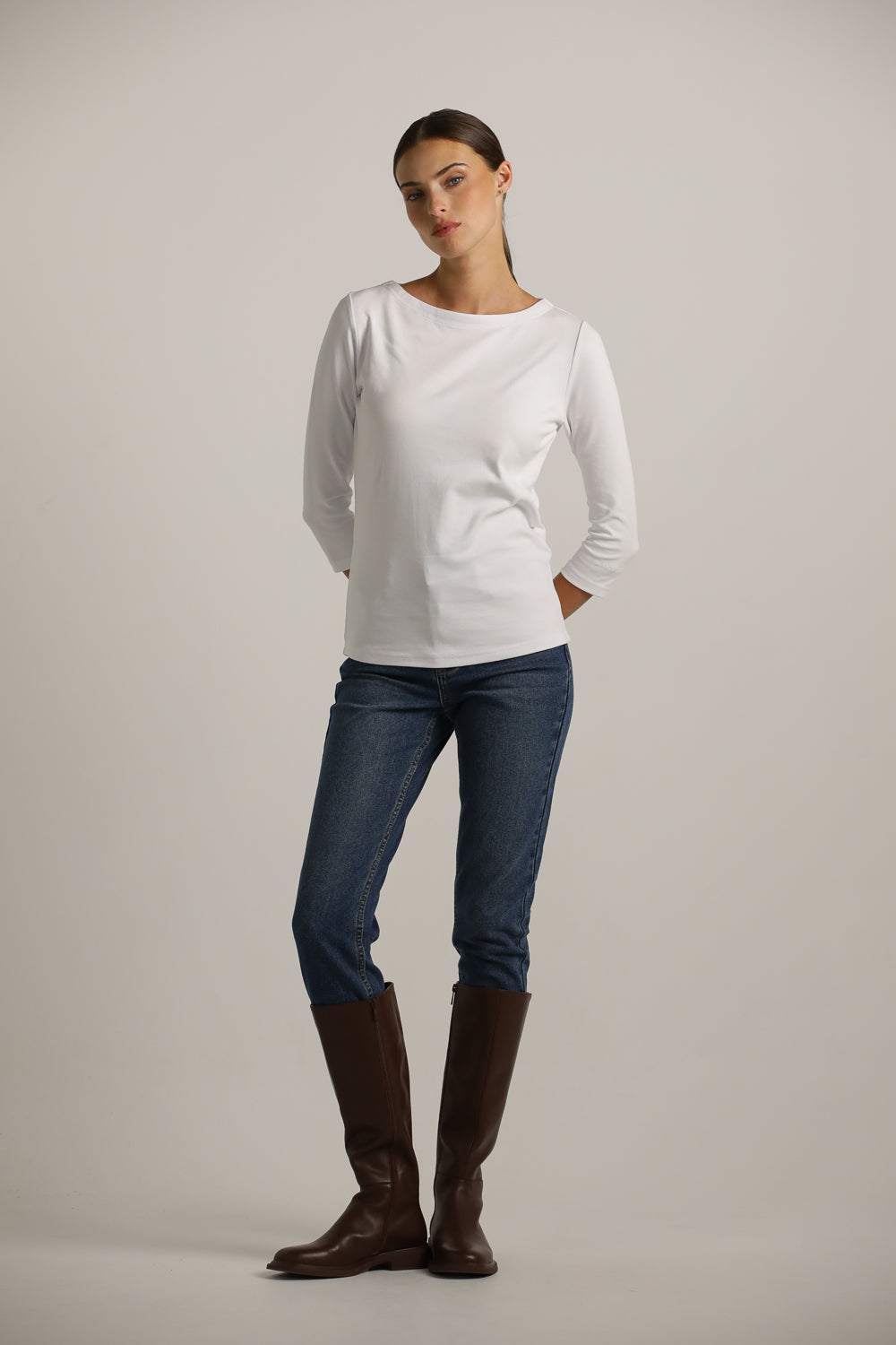 טישרט בייסיק עם שרוולים באורך 3/4  | קנת קול