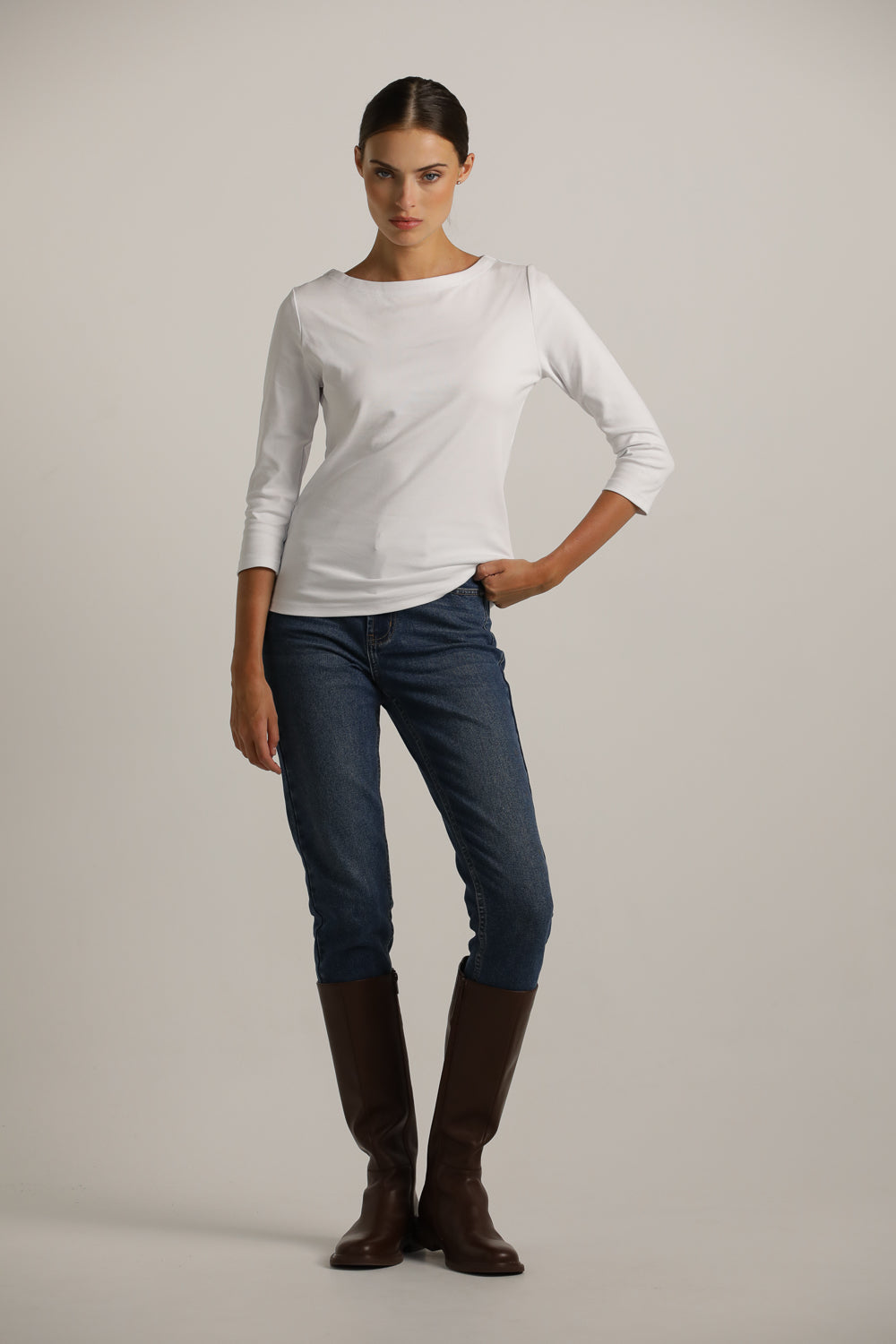 טישרט בייסיק עם שרוולים באורך 3/4  | קנת קול