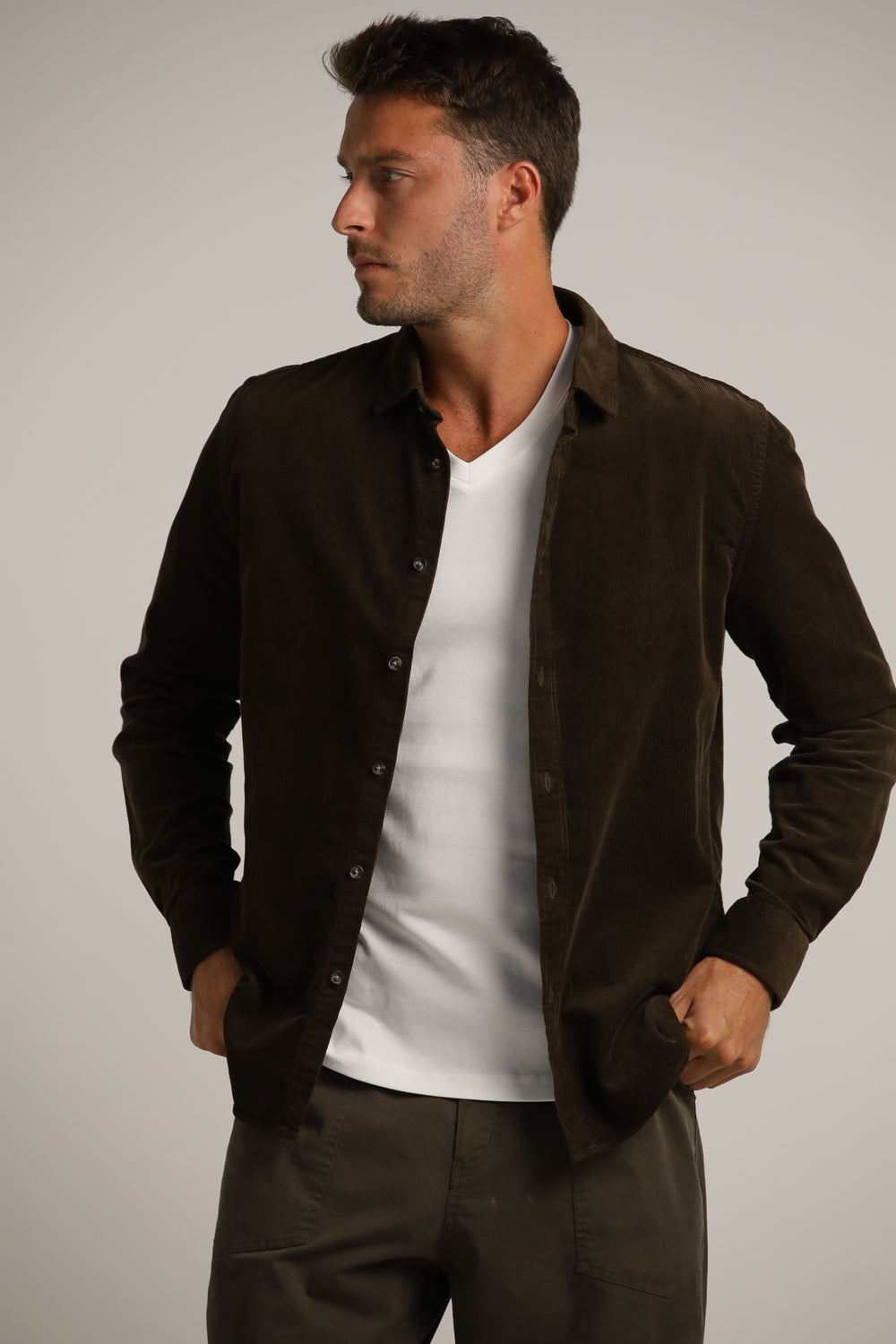 חולצה מכופתרת בסגנון קורדרוי | קנת קול