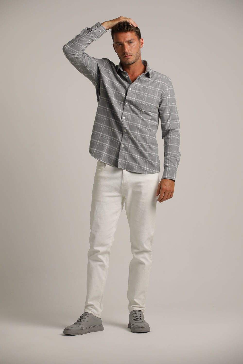 חולצת פלאנל מכופתרת בעיצוב משבצות | קנת קול