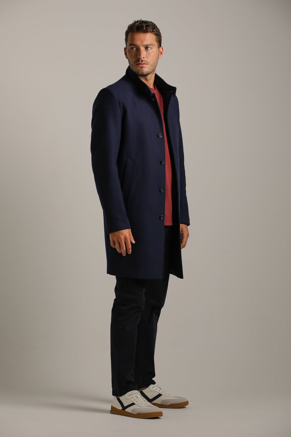 מעיל אלגנטי ארוך במרקם צמרי | קנת קול