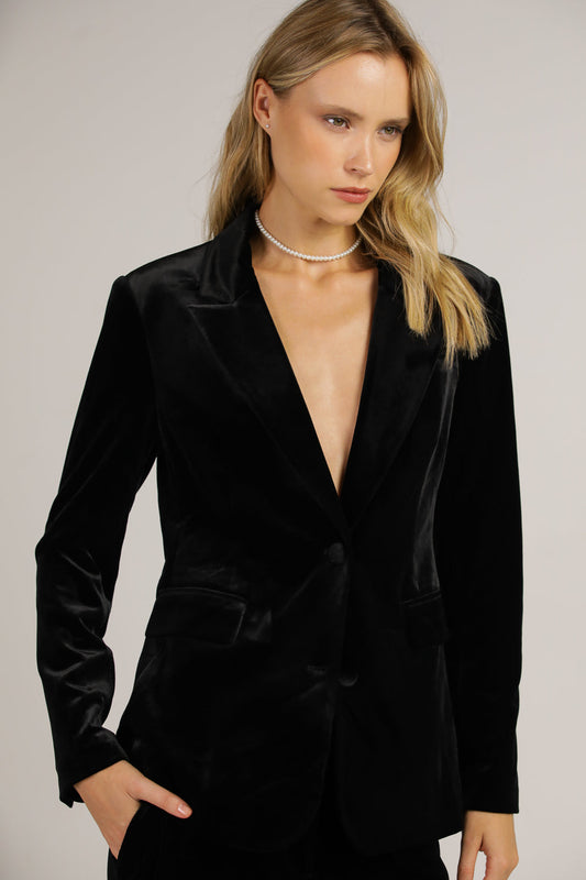 ג'קט קטיפה שחור בסגנון מחויט | קנת קול