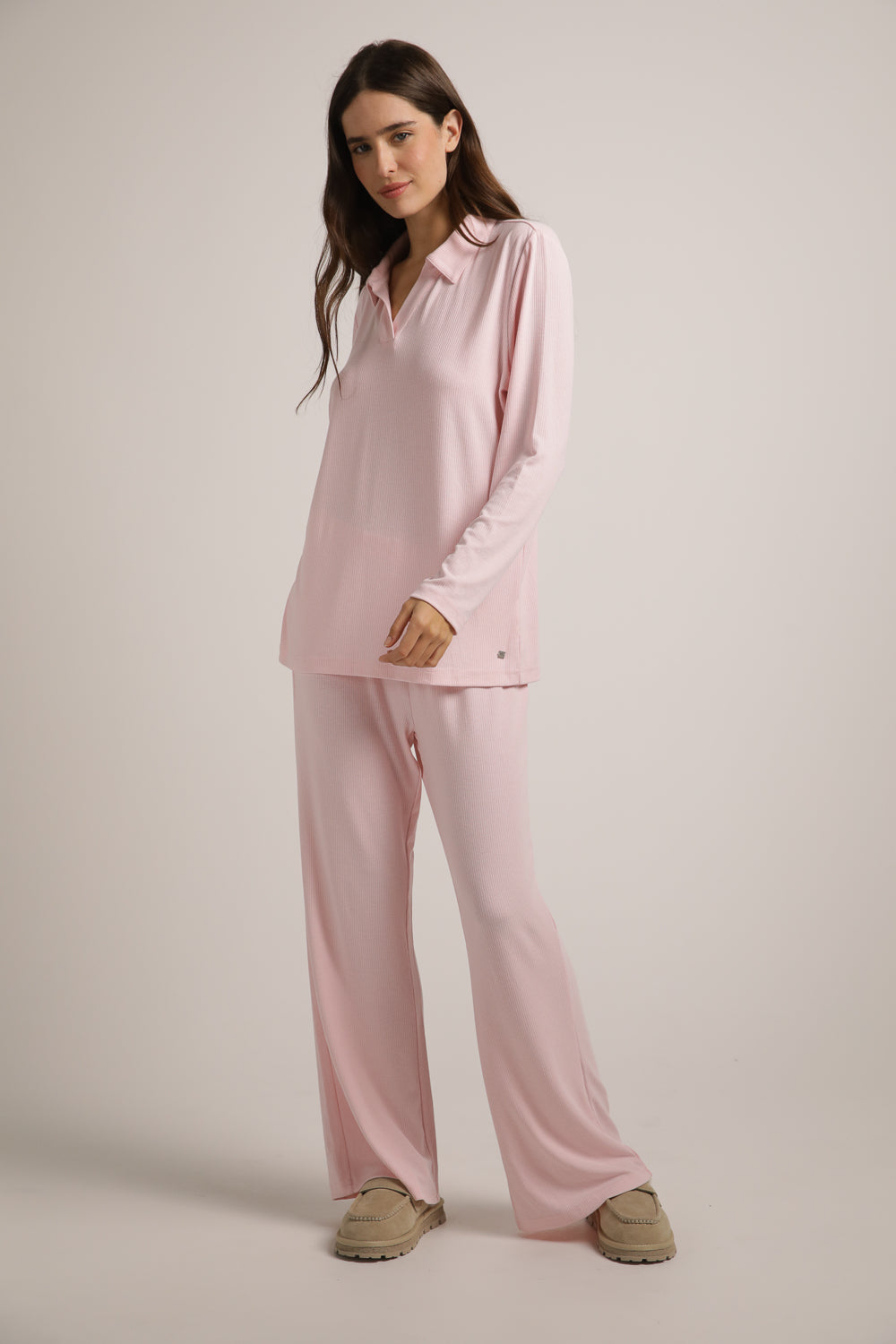 פיג'מת פולו ארוכה מריב רך | קנת קול