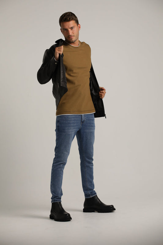 טישירט ארוכה בסגנון שתי שכבות | קנת קול