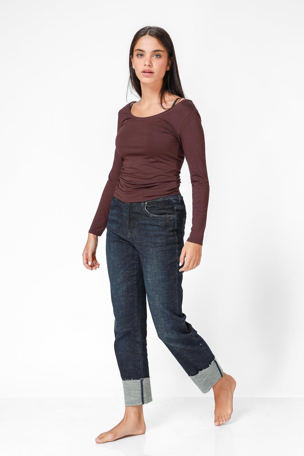 KENNETH COLE - טישירט ג'רסי בצבע בורדו - MASHBIR//365