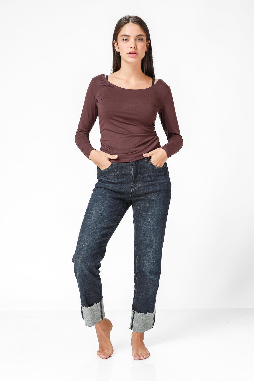 KENNETH COLE - טישירט ג'רסי בצבע בורדו - MASHBIR//365