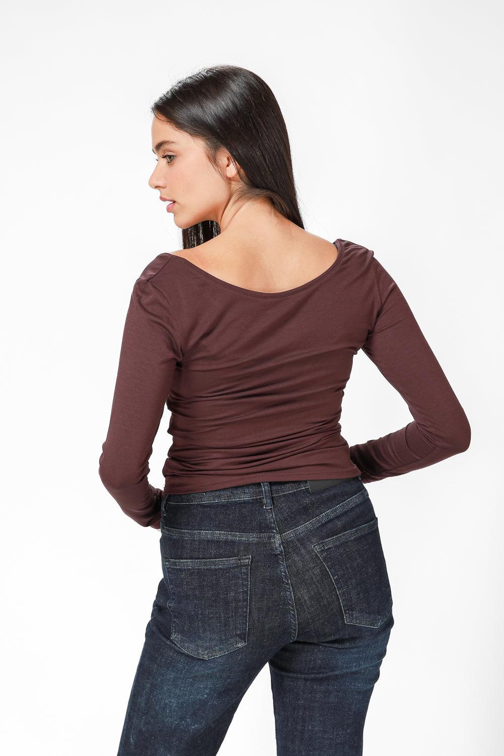 KENNETH COLE - טישירט ג'רסי בצבע בורדו - MASHBIR//365