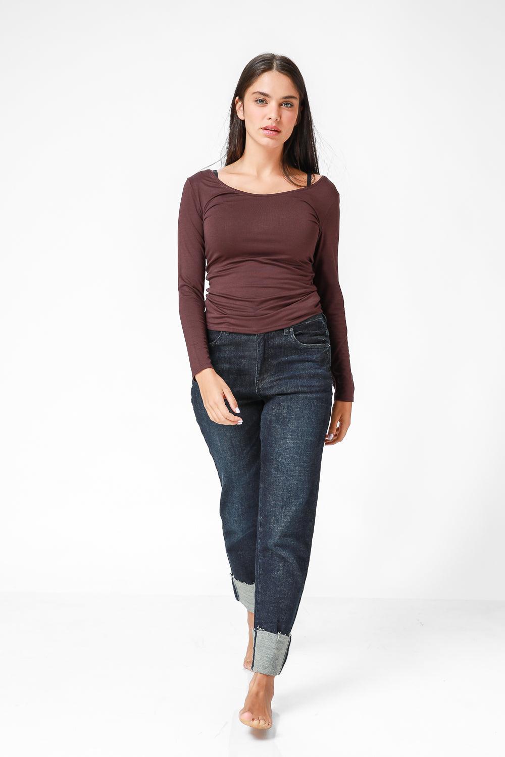 KENNETH COLE - טישירט ג'רסי בצבע בורדו - MASHBIR//365