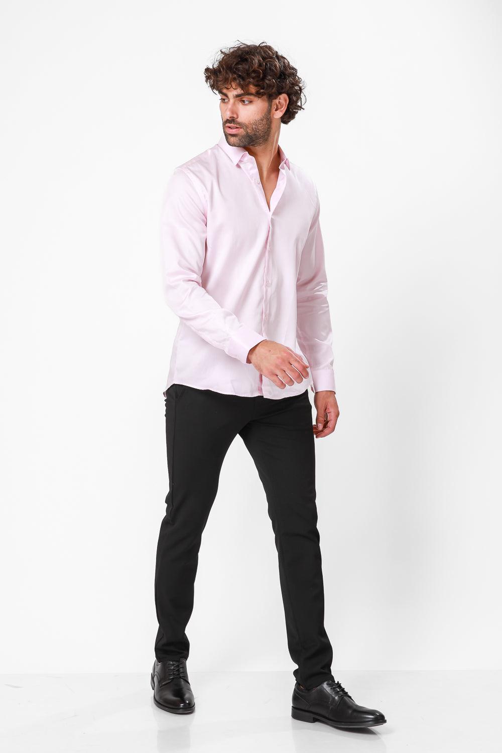 KENNETH COLE - מכופתרת ורודה סאטן - MASHBIR//365