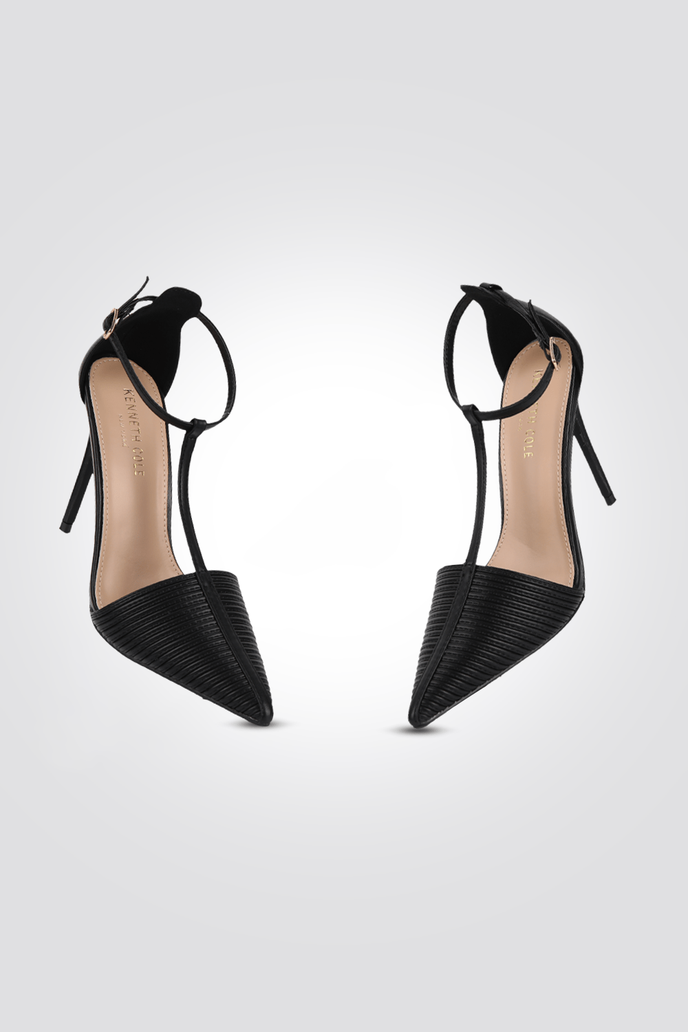 KENNETH COLE - נעלי עקב מפוספס 10 ס"מ בצבע שחור - MASHBIR//365