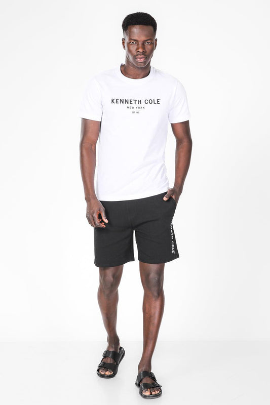KENNETH COLE - סט פיג'מה קצרה לגבר בצבע לבן ושחור - MASHBIR//365