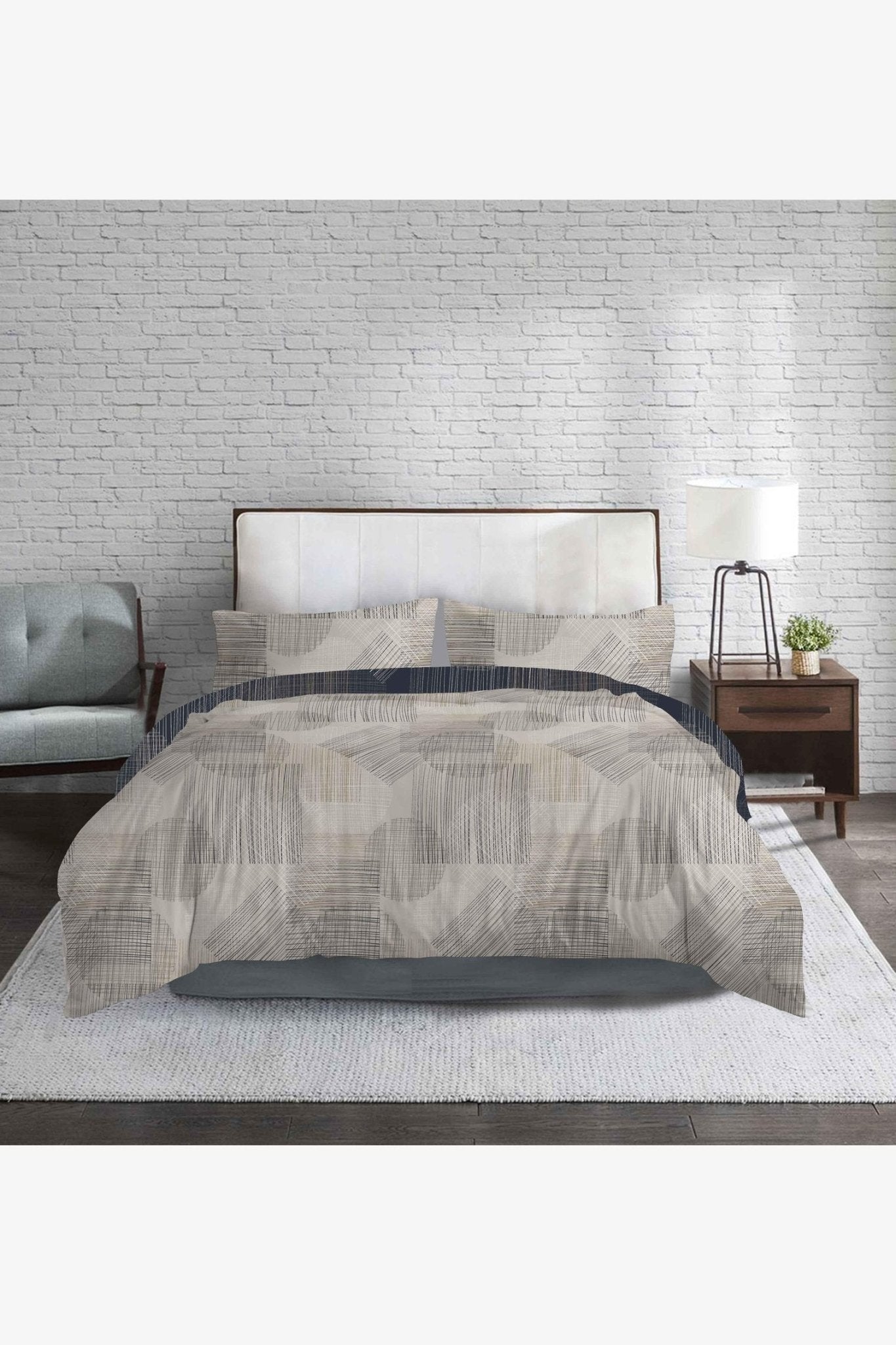 KENNETH COLE - סט מצעים זוגי 160/200 כותנה סאטן דגם LONDON בצבע אפור - MASHBIR//365