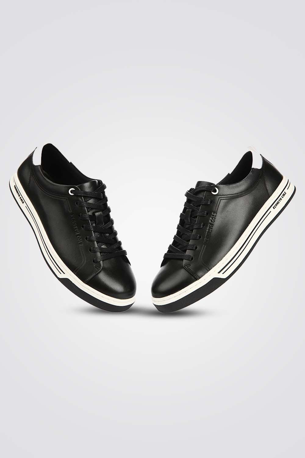 KENNETH COLE - סניקרס עור לגבר בצבע שחור - MASHBIR//365