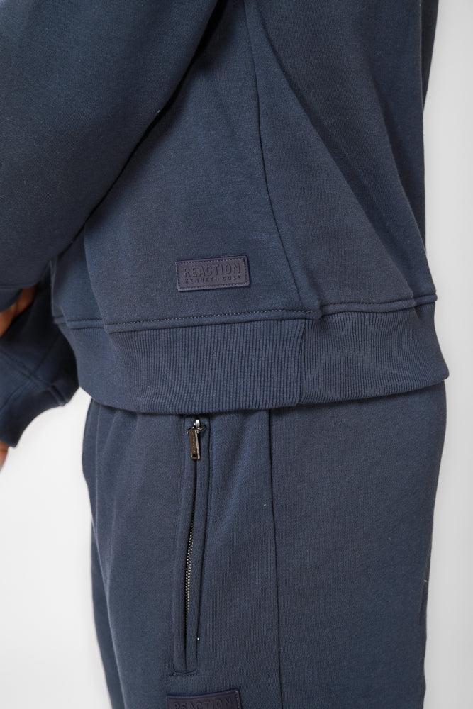 KENNETH COLE - סווטשירט עם צווארון שאל בצבע נייבי - MASHBIR//365