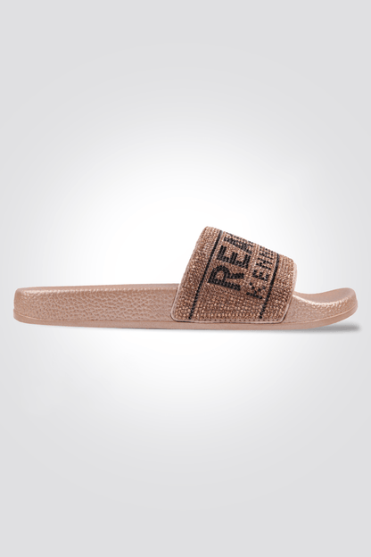 כפכפים לנשים SCREEN JEWEL SLIDE בצבע שמפניה - MASHBIR//365