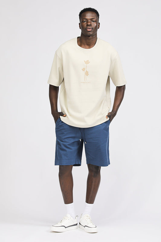 טישירט בגזרת אוברסייז עם הדפס פרח | קנת קול