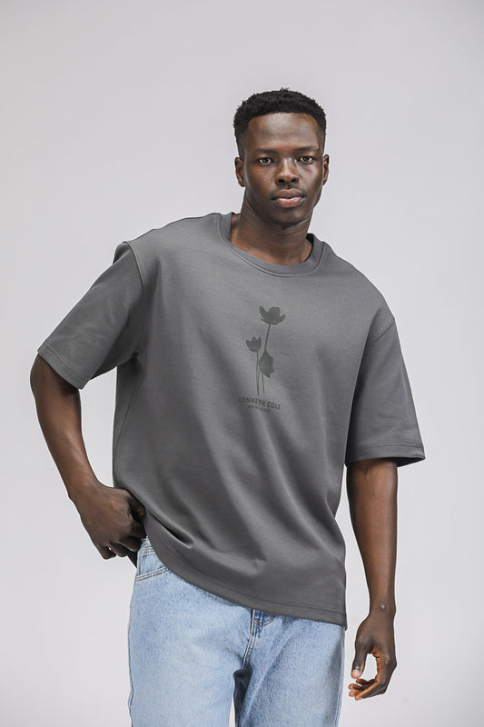 טישירט בגזרת אוברסייז עם הדפס פרח | קנת קול