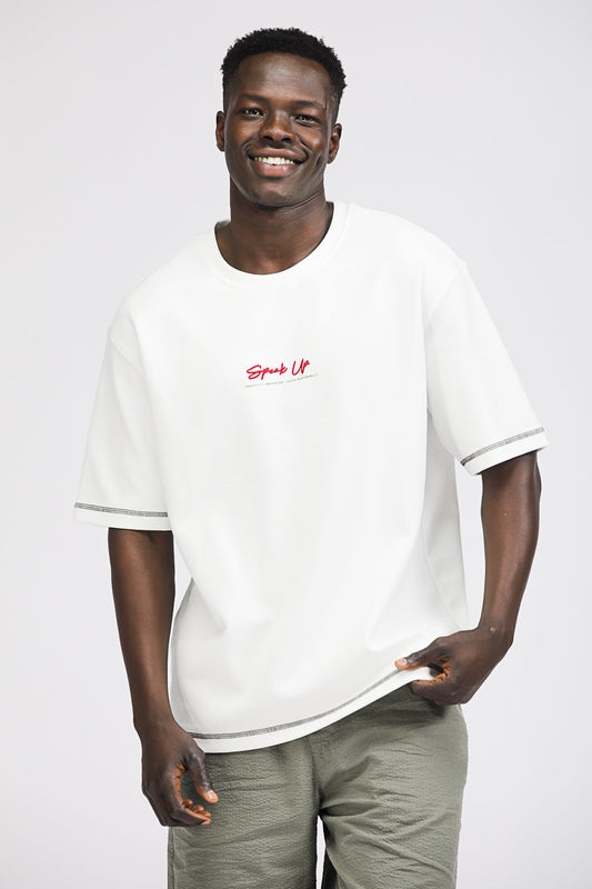 טישירט בגזרת אוברסייז עם הדפס | קנת קול