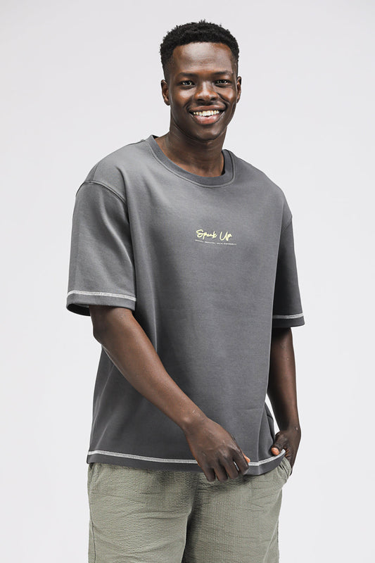 טישירט בגזרת אוברסייז עם הדפס | קנת קול 