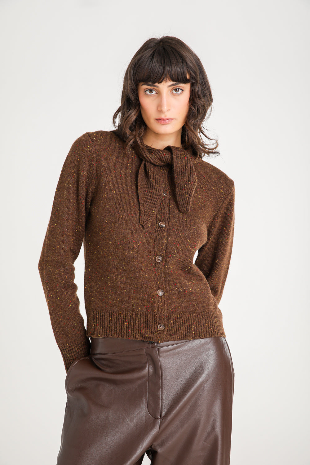 קרדיגן סריג עם קשירה קדמית לנשים | קנת קול