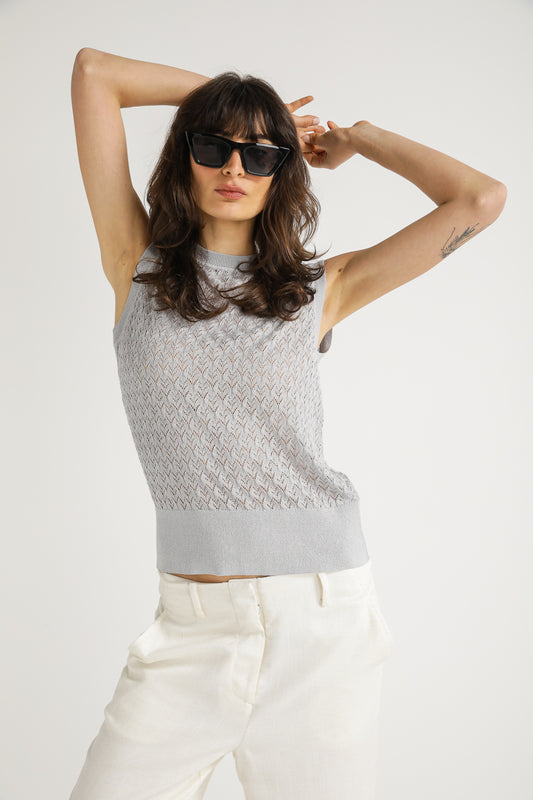 חולצת סריג ללא שרוולים | קנת קול