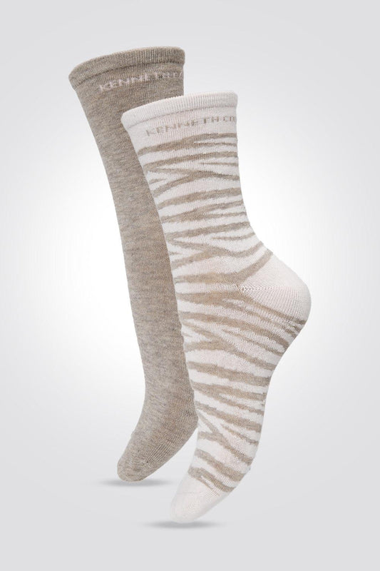 KENNETH COLE - 2 זוגות גרביים אורך קלאסי זברה - MASHBIR//365