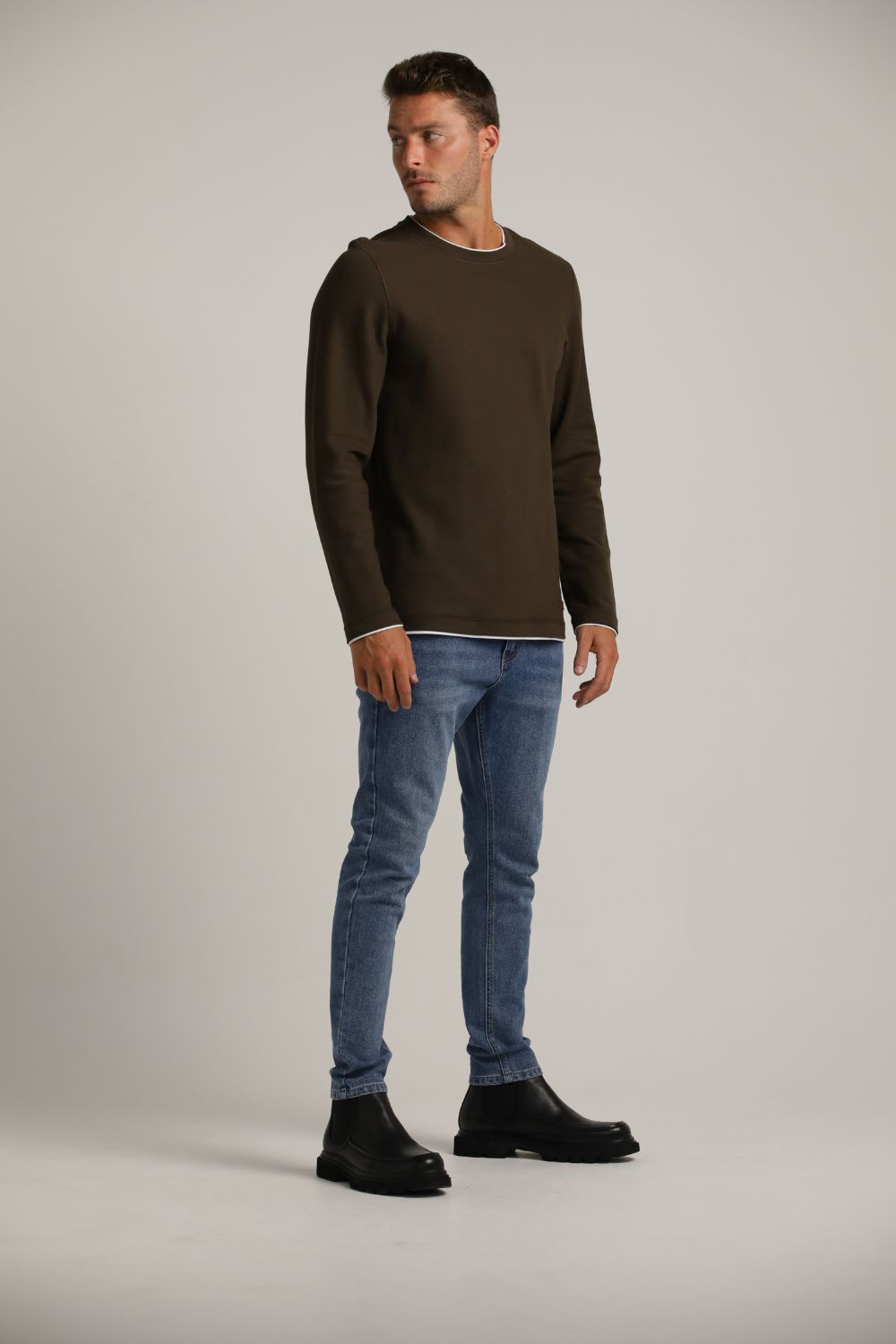 טישירט ארוכה בסגנון שתי שכבות | קנת קול