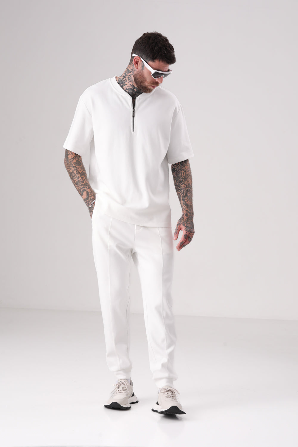 חולצת אינטרלוק עם חצי רוכסן