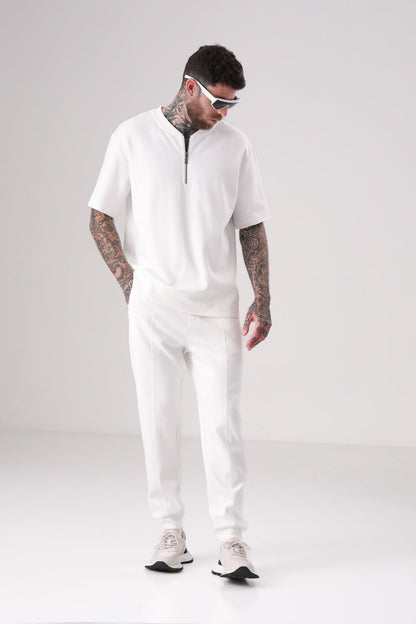 חולצת אינטרלוק עם חצי רוכסן