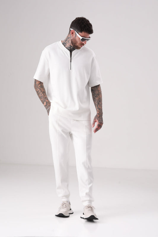 חולצת אינטרלוק עם חצי רוכסן