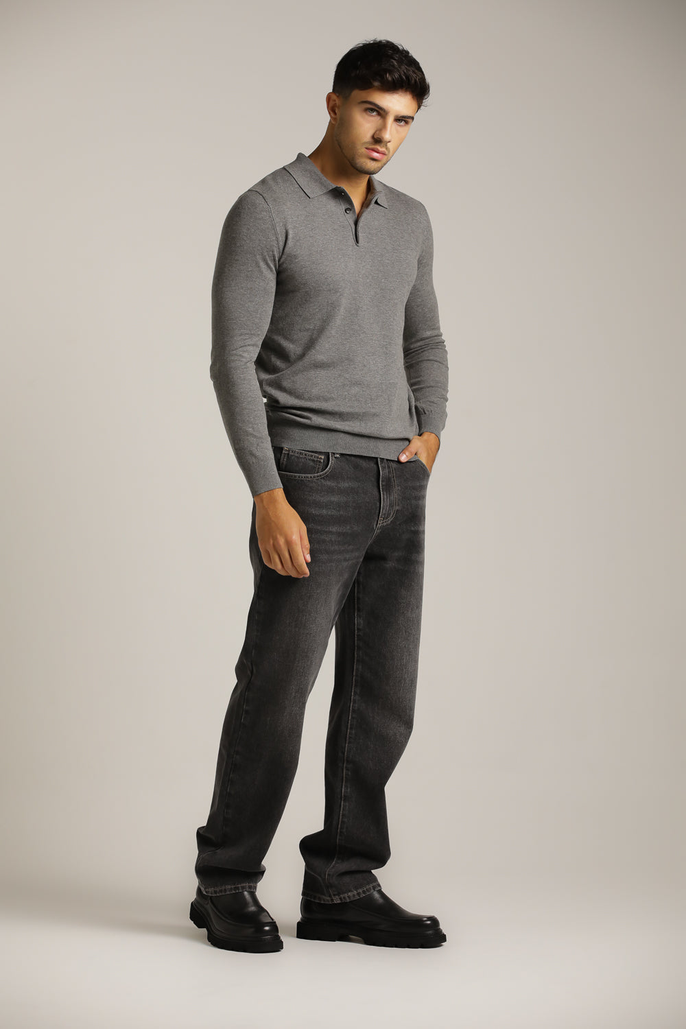 חולצת פולו בסגנון סריג דק | קנת קול