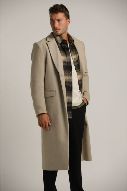 מעיל קלאסי ארוך במראה צמרי | קנת קול