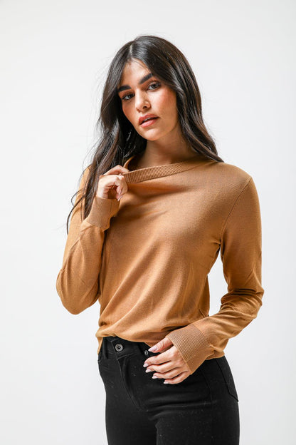 סריג CREW NECK קאמל - MASHBIR//365