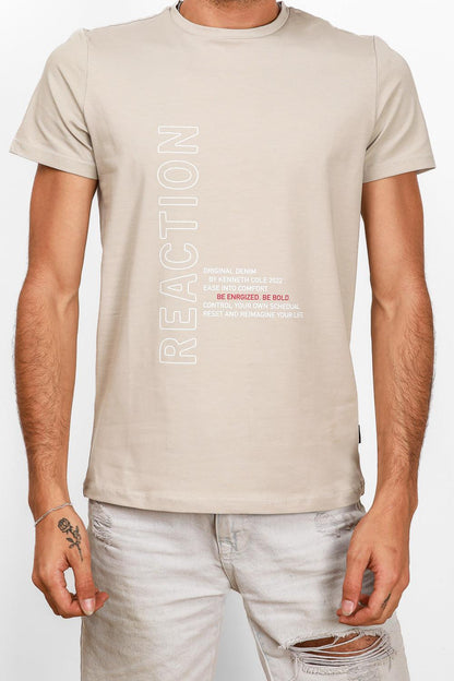 טישירט קצרה PRINTED בצבע בז' - MASHBIR//365