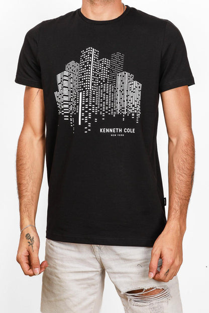 טישירט קצרה PRINTED בצבע שחור - MASHBIR//365