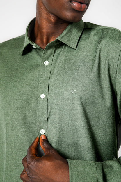 FOREST GREEN-SLIM חולצת במבוק לייקרה